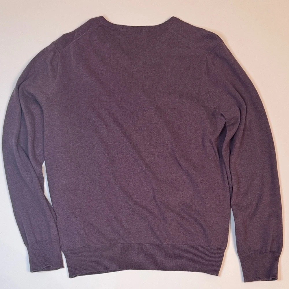 J.Crew Men’s Cotton Cashmere V-Neck Sweater Purple Medium | Oversized Women